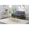 image:imageConvenience Concepts Royal Crest Glass Console Hall Table 42  3 Tier Modern Contemporary Narrow Display Accent with Storage Shelves for Living Room Entryway Hallway amp Bedroom ChromeClear Glass  Gold