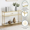 image:imageConvenience Concepts Royal Crest Glass Console Hall Table 42  3 Tier Modern Contemporary Narrow Display Accent with Storage Shelves for Living Room Entryway Hallway amp Bedroom ChromeClear Glass  Gold