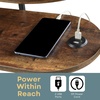 image:imageConvenience Concepts Simon Chairside End Table with USB Ports 2375  3Tier Oval Side Table for Family Room Modern Shelves for Display in Living Room with Charging Station Weathered Gray BlackBarnwoodBlack