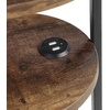 image:imageConvenience Concepts Simon Chairside End Table with USB Ports 2375  3Tier Oval Side Table for Family Room Modern Shelves for Display in Living Room with Charging Station Weathered Gray BlackBarnwoodBlack