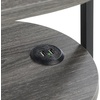 image:imageConvenience Concepts Simon Chairside End Table with USB Ports 2375  3Tier Oval Side Table for Family Room Modern Shelves for Display in Living Room with Charging Station Weathered Gray BlackWeathered GrayBlack