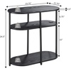 image:imageConvenience Concepts Simon Chairside End Table with USB Ports 2375  3Tier Oval Side Table for Family Room Modern Shelves for Display in Living Room with Charging Station Weathered Gray BlackBarnwoodBlack