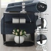 image:imageConvenience Concepts Simon Chairside End Table with USB Ports 2375  3Tier Oval Side Table for Family Room Modern Shelves for Display in Living Room with Charging Station Weathered Gray BlackBlack
