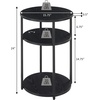 image:imageConvenience Concepts Simon End Table with USB Ports 1575  Modern 3Tier Round Side Table with Storage Shelves for Family Room Industrial Style Table with Charging Station BarnwoodBlackWhite Faux Marble