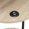 image:imageConvenience Concepts Simon End Table with USB Ports 1575  Modern 3Tier Round Side Table with Storage Shelves for Family Room Industrial Style Table with Charging Station BarnwoodBlackWhite Faux Marble