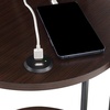 image:imageConvenience Concepts Simon End Table with USB Ports 1575  Modern 3Tier Round Side Table with Storage Shelves for Family Room Industrial Style Table with Charging Station BarnwoodBlackBlack