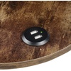 image:imageConvenience Concepts Simon End Table with USB Ports 1575  Modern 3Tier Round Side Table with Storage Shelves for Family Room Industrial Style Table with Charging Station BarnwoodBlackBarnwoodBlack