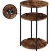 image:imageConvenience Concepts Simon End Table with USB Ports 1575  Modern 3Tier Round Side Table with Storage Shelves for Family Room Industrial Style Table with Charging Station BarnwoodBlackBarnwoodBlack