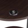 image:imageConvenience Concepts Simon End Table with USB Ports 1575  Modern 3Tier Round Side Table with Storage Shelves for Family Room Industrial Style Table with Charging Station BarnwoodBlackBlack