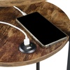 image:imageConvenience Concepts Simon End Table with USB Ports 1575  Modern 3Tier Round Side Table with Storage Shelves for Family Room Industrial Style Table with Charging Station BarnwoodBlackBarnwoodBlack