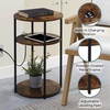 image:imageConvenience Concepts Simon End Table with USB Ports 1575  Modern 3Tier Round Side Table with Storage Shelves for Family Room Industrial Style Table with Charging Station BarnwoodBlackBarnwoodBlack