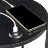image:imageConvenience Concepts Simon End Table with USB Ports 1575  Modern 3Tier Round Side Table with Storage Shelves for Family Room Industrial Style Table with Charging Station BarnwoodBlackBlackBlack