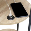 image:imageConvenience Concepts Simon End Table with USB Ports 1575  Modern 3Tier Round Side Table with Storage Shelves for Family Room Industrial Style Table with Charging Station BarnwoodBlackWhite Faux Marble