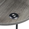 image:imageConvenience Concepts Simon End Table with USB Ports 1575  Modern 3Tier Round Side Table with Storage Shelves for Family Room Industrial Style Table with Charging Station BarnwoodBlackWeathered GrayBlack