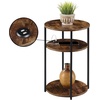 image:imageConvenience Concepts Simon End Table with USB Ports 1575  Modern 3Tier Round Side Table with Storage Shelves for Family Room Industrial Style Table with Charging Station BarnwoodBlackBarnwoodBlack