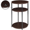 image:imageConvenience Concepts Simon End Table with USB Ports 1575  Modern 3Tier Round Side Table with Storage Shelves for Family Room Industrial Style Table with Charging Station BarnwoodBlackBlack