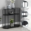 image:imageConvenience Concepts Simon Oval Hall Table 2375  3Tier Oval Entryway Table for Family Room Modern Storage Shelves for Display in Living Room Barnwood BlackBlack