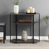 image:imageConvenience Concepts Simon Oval Hall Table 2375  3Tier Oval Entryway Table for Family Room Modern Storage Shelves for Display in Living Room Barnwood BlackWeathered GrayBlack