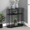 image:imageConvenience Concepts Simon Oval Hall Table 2375  3Tier Oval Entryway Table for Family Room Modern Storage Shelves for Display in Living Room Barnwood BlackBlack