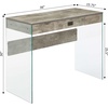 image:imageConvenience Concepts SoHo 1 Drawer Glass 36 inch Desk White Faux MarbleGlassFaux BirchGlass