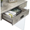 image:imageConvenience Concepts SoHo 1 Drawer Glass 36 inch Desk White Faux MarbleGlassFaux BirchGlass