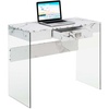 image:imageConvenience Concepts SoHo 1 Drawer Glass 36 inch Desk White Faux MarbleGlassWhite Faux MarbleGlass