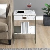 image:imageConvenience Concepts SoHo 1 Drawer Glass End Table 18  2 Tier Modern Contemporary Square Side Accent with Storage Shelf for Living or Family Room WhiteWhite Faux Marble