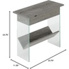 image:imageConvenience Concepts SoHo Flip Top End Table with Charging Station White Faux MarbleWeathered Gray