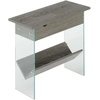image:imageConvenience Concepts SoHo Flip Top End Table with Charging Station White Faux MarbleWeathered Gray