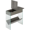 image:imageConvenience Concepts SoHo Flip Top End Table with Charging Station White Faux MarbleWeathered Gray