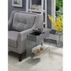 image:imageConvenience Concepts SoHo Flip Top End Table with Charging Station White Faux MarbleWeathered Gray