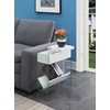 image:imageConvenience Concepts SoHo Flip Top End Table with Charging Station White Faux MarbleWhite