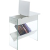 image:imageConvenience Concepts SoHo Flip Top End Table with Charging Station White Faux MarbleWhite