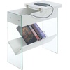 image:imageConvenience Concepts SoHo Flip Top End Table with Charging Station White Faux MarbleWhite