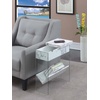 image:imageConvenience Concepts SoHo Flip Top End Table with Charging Station White Faux MarbleWhite Faux Marble