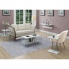image:imageConvenience Concepts SoHo Glass Coffee Table 40  Modern Living Room Table with Storage Shelf Contemporary Coffee Table for Family Room Weathered WhiteFaux White Marble