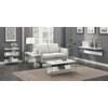 image:imageConvenience Concepts SoHo Glass Coffee Table 40  Modern Living Room Table with Storage Shelf Contemporary Coffee Table for Family Room Weathered WhiteWhite