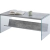 image:imageConvenience Concepts SoHo Glass Coffee Table 40  Modern Living Room Table with Storage Shelf Contemporary Coffee Table for Family Room Weathered WhiteFaux Birch  Glass