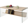 image:imageConvenience Concepts SoHo Glass Coffee Table 40  Modern Living Room Table with Storage Shelf Contemporary Coffee Table for Family Room Weathered WhiteWeathered White