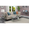 image:imageConvenience Concepts SoHo Glass Coffee Table 40  Modern Living Room Table with Storage Shelf Contemporary Coffee Table for Family Room Weathered WhiteGray Faux MarbleGlass