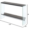 image:imageConvenience Concepts SoHo Glass Console Table 42  Modern Sofa Table with Storage Shelf Narrow Entryway Hall Table for Living Room Display Accent Table Weathered GrayWeathered Gray