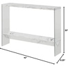 image:imageConvenience Concepts SoHo Glass Console Table 42  Modern Sofa Table with Storage Shelf Narrow Entryway Hall Table for Living Room Display Accent Table WhiteWhite Faux MarbleGlass