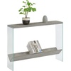 image:imageConvenience Concepts SoHo Glass Console Table 42  Modern Sofa Table with Storage Shelf Narrow Entryway Hall Table for Living Room Display Accent Table Weathered GrayFaux Birch