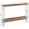image:imageConvenience Concepts SoHo Glass Console Table 42  Modern Sofa Table with Storage Shelf Narrow Entryway Hall Table for Living Room Display Accent Table Barnwood