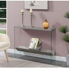 image:imageConvenience Concepts SoHo Glass Console Table 42  Modern Sofa Table with Storage Shelf Narrow Entryway Hall Table for Living Room Display Accent Table Weathered GrayFaux Birch