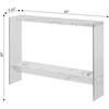 image:imageConvenience Concepts SoHo Glass Console Table 42  Modern Sofa Table with Storage Shelf Narrow Entryway Hall Table for Living Room Display Accent Table WhiteWhite Faux MarbleGlass