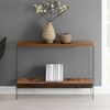image:imageConvenience Concepts SoHo Glass Console Table 42  Modern Sofa Table with Storage Shelf Narrow Entryway Hall Table for Living Room Display Accent Table Barnwood