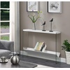 image:imageConvenience Concepts SoHo Glass Console Table 42  Modern Sofa Table with Storage Shelf Narrow Entryway Hall Table for Living Room Display Accent Table WhiteWhiteGlass