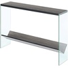image:imageConvenience Concepts SoHo Glass Console Table 42  Modern Sofa Table with Storage Shelf Narrow Entryway Hall Table for Living Room Display Accent Table Weathered GrayWeathered Gray