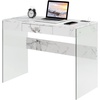 image:imageConvenience Concepts SoHo Glass Desk with Charging Station 42 Faux White MarbleFaux White Marble